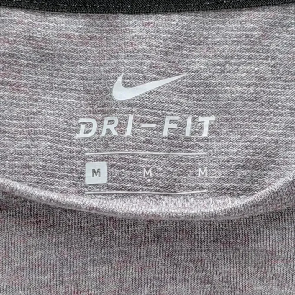 Nike Running Womens Medium Heather Gray Just Do It Racerback Tank Dri-Fit Mesh